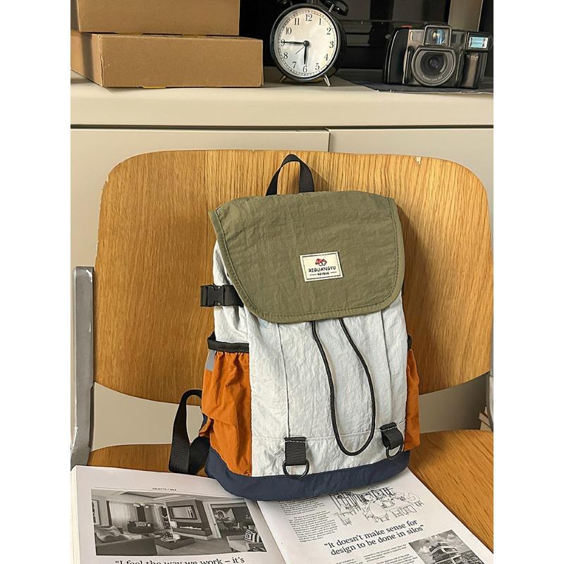 Large Capacity Contrasting Color Lightweight Backpack New Versatile Commuter Travel Backpack Student Bag