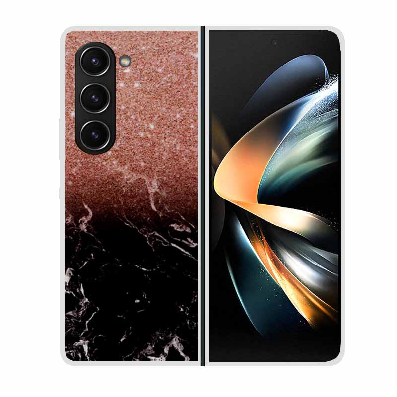 For Samsung Galaxy Z Fold 5 ZFold5 Cases Marble Transparent Shockproof Protection Hard Back Cover For Samsung Z Fold 5 5G Cases