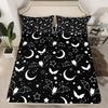 Gothic Spooky Bedding Set Pumpkin Lantern Cute Halloween Bed Sheets for Kids Boys Teens,Ghost Spiderwebs Fitted Sheet Black Cat Cobwebs Bats