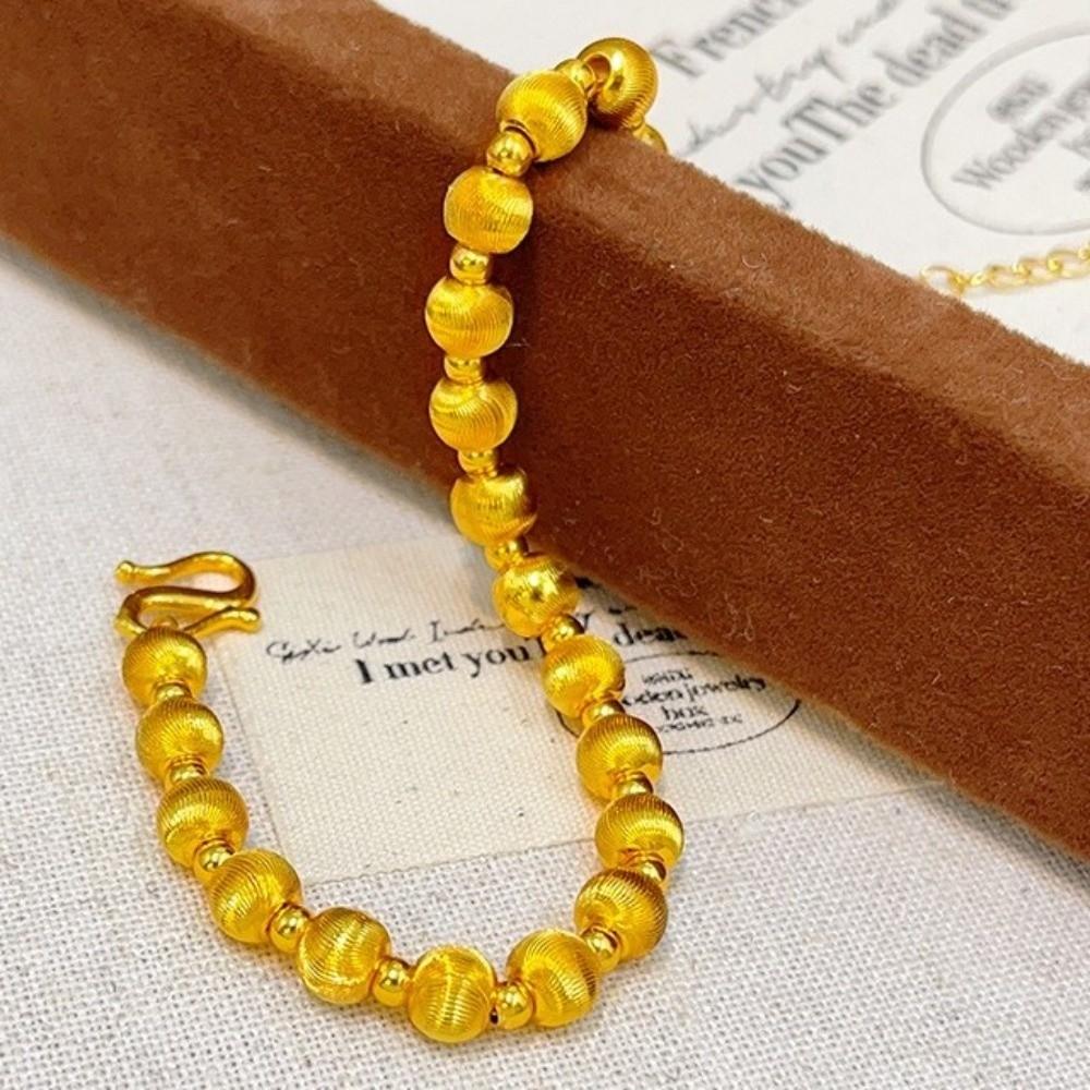 Intertwined Pattern Gold Cat's Eye Bracelet Lucky Round Gold Hand Chain Women's