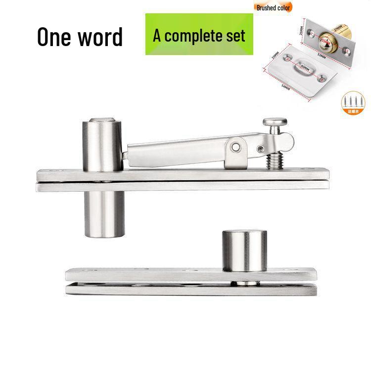 Stainless Steel 360° Pivot Hinge for Wooden Doors - Top & Bottom Concealed Rotating Shaft Hinge for Floor/Ceiling Installation