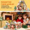 Magnetic Gingerbread House Building Set for Kids DIY Holiday Cookie House Toy with Magnetic Tiles Winter Theme Magnet Building Blocks Kit for Boys And