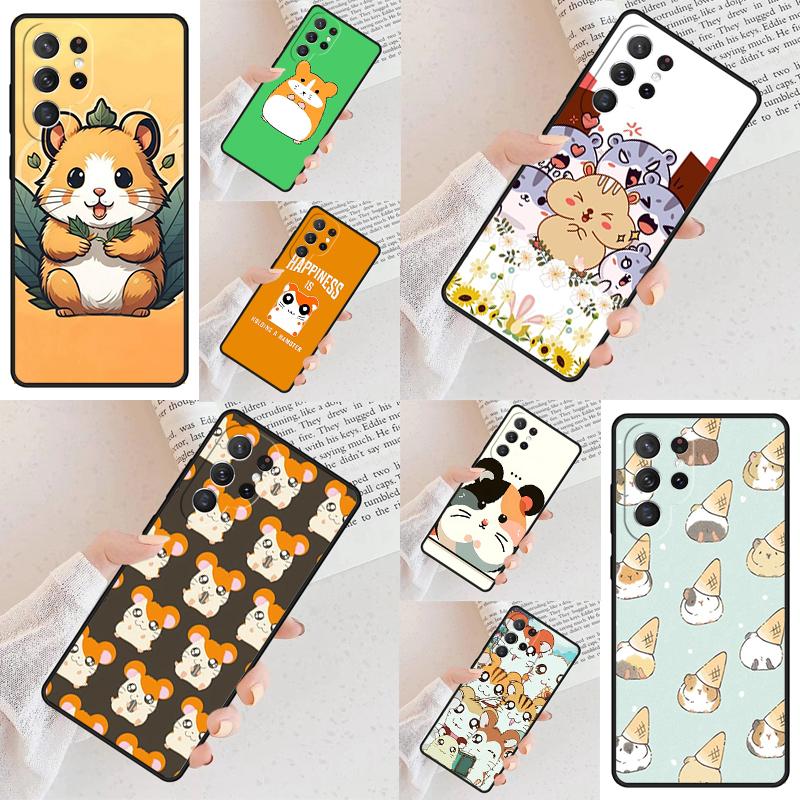 Cute Funny Hamster Funda Cell Phone Case for Samsung Galaxy S26 Ultra S25 S24 S23 S22 S21 S20 Note10 Cover