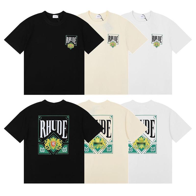 

American Tide Green Card Print Unisex Crew Neck Cotton Short Sleeve T-Shirt Asia M