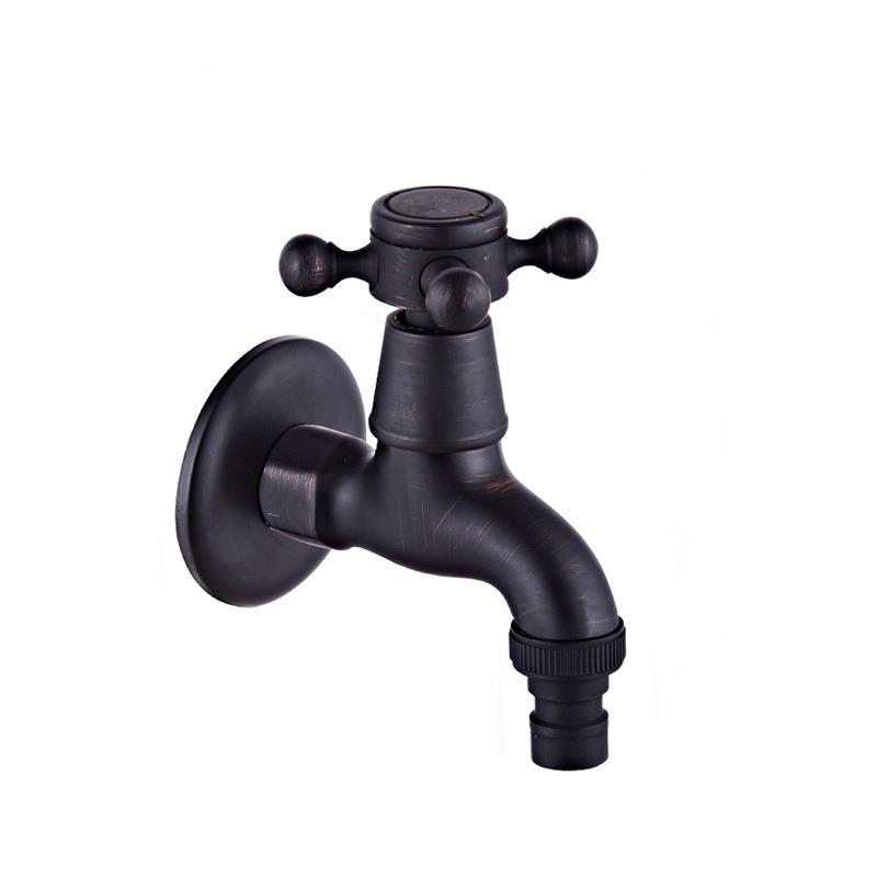 Grifo para Fregadero de Mopa de Estilo Europeo de Doble Uso con Rociador de Apertura Rápida - Agua Fría Única, Uno Entra Dos Salen