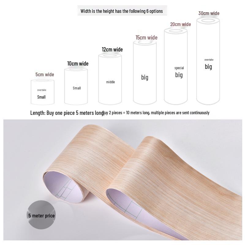 Vanntett selvklebende gulvlist og kantlist med trestruktur for møbelrenovering og sokkeldekorasjon