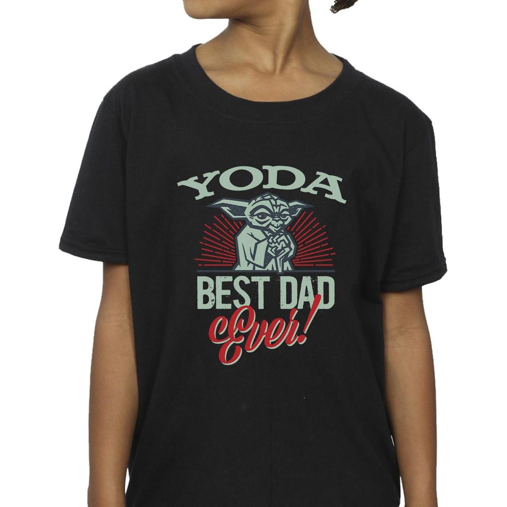 Star Wars Girls Mandalorian Yoda Dad Cotton T-Shirt