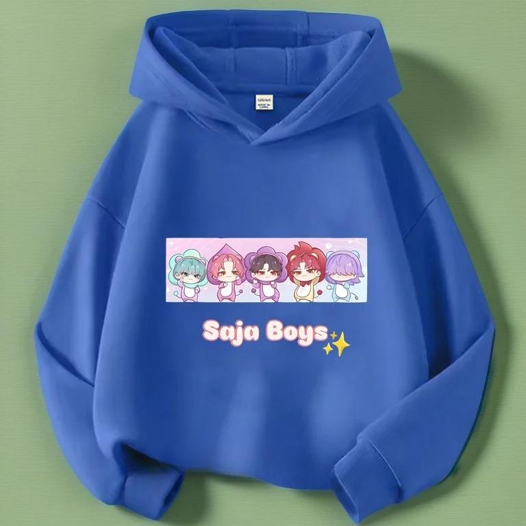 Kpop Demon Hunters Hoodies Girls Boys Long Sleeve Casual Fashionable Cute Colorful Printed Patterns Comfortable Soft Kids Hoodie