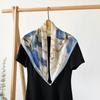 Potato Shiny National Style Silk Scarf Magnetic Buckle Necklace Pendant Square Scarf Neck Scarf Shawl Dual-purpose Sunscreen Scarf