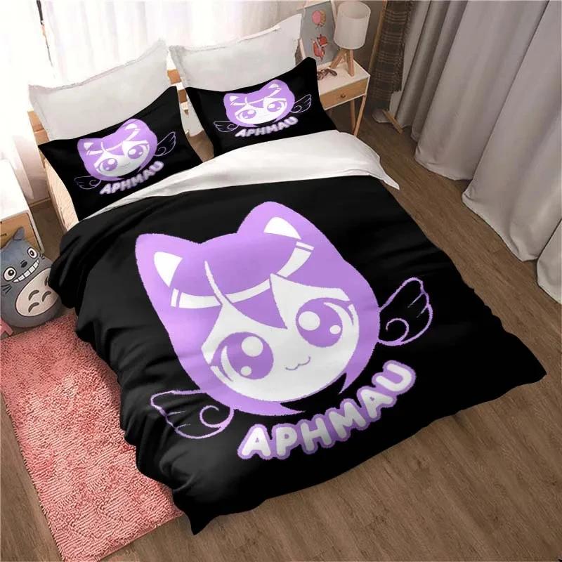 3D Print Bedding Set Duvetcover Set Single Double King Size Kawaii Cartoon Aphmau Adult Boys Bedroom Duvet Cover and Pillow Case