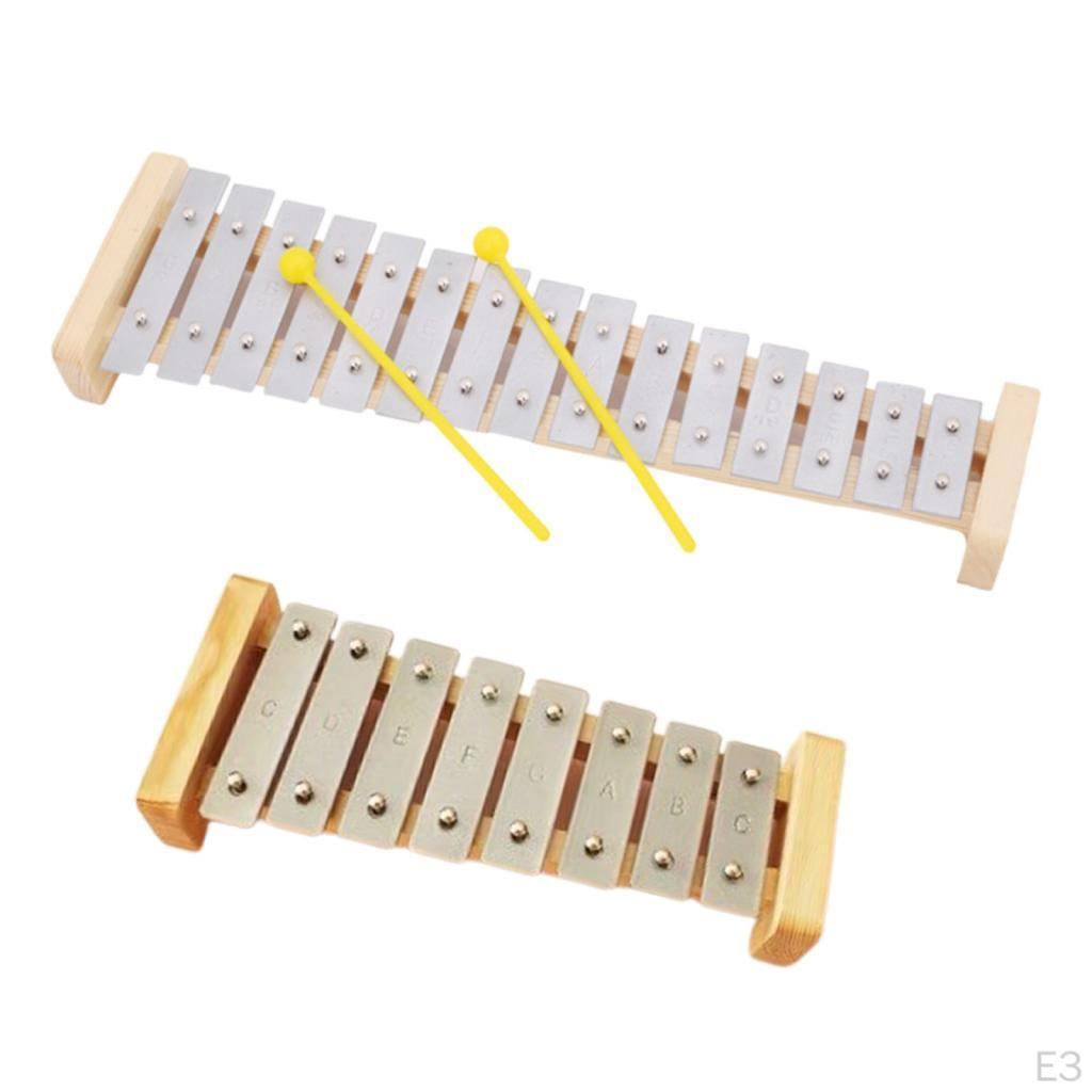 Kids Wooden Xylophone Toy Baby Musical Instrument Learning Educational Music Toys with 2 Mallets for