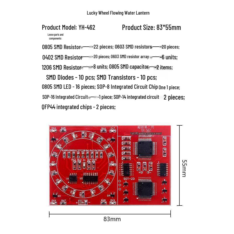 SMD Component Soldering Practice Board Kit – DIY Electronic Training for Electricians