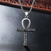 Vintage Egyptian Patron Anubis Eye of Horus Cross Stainless Steel Necklace Pendant Men's Dominic Toretto Cross Necklace Jewelry
