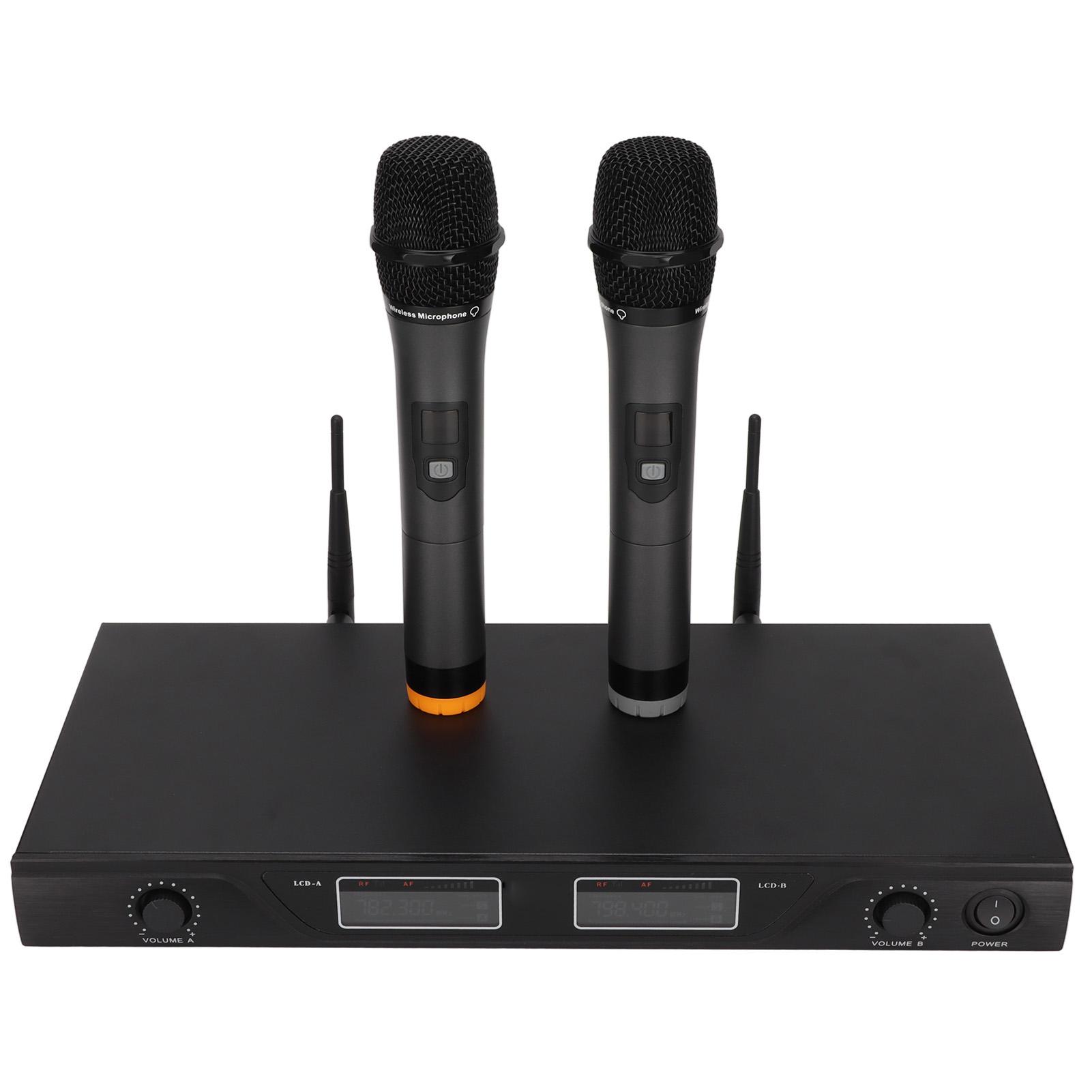 

U‑838 UHF Двойная беспроводная микрофонная система Профессиональный микрофонный тюнер для домашних кинотеатров EU Plug