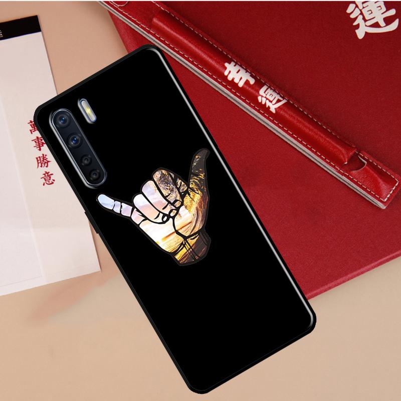 Surfer Surf Hang Loose Shaka Case For Oppo A80 A58 A5 Pro A15 A16 A17 A57 A77 A94 A74 A54 A76 A96 A40 A60 A18 A38 A78 A98