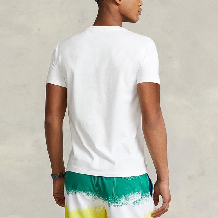 Polo Ralph Lauren SS22 Solid Color Letter Print Crew Neck Short Sleeve T-Shirt Men Tops White MNPOTSH1N821226-100