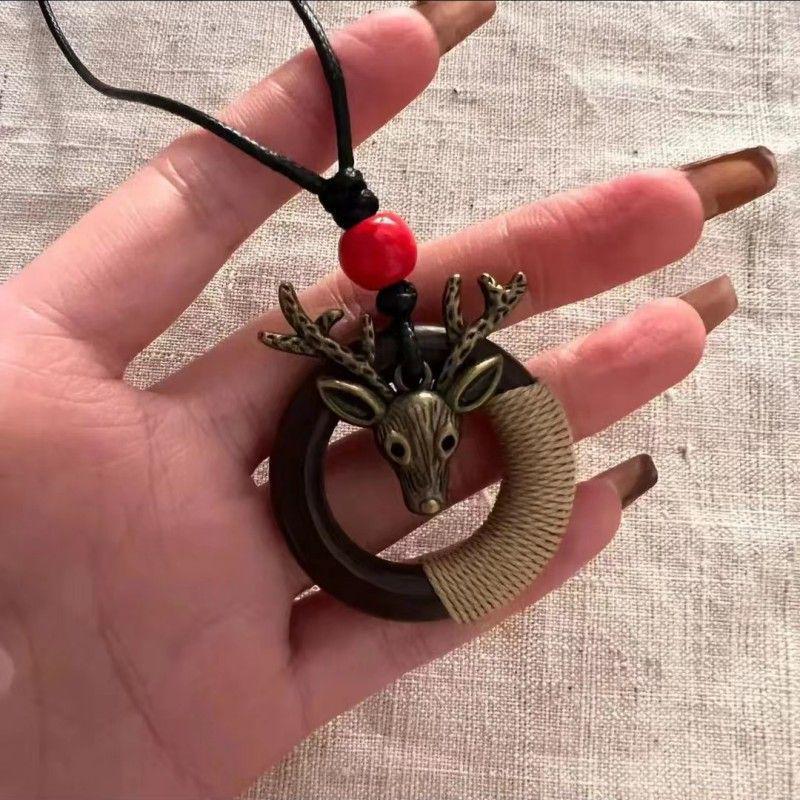 Цзиндэчжэньская керамическая этническая подвеска: Длинная цепочка-свитер в китайском стиле с древней подвеской для женщин