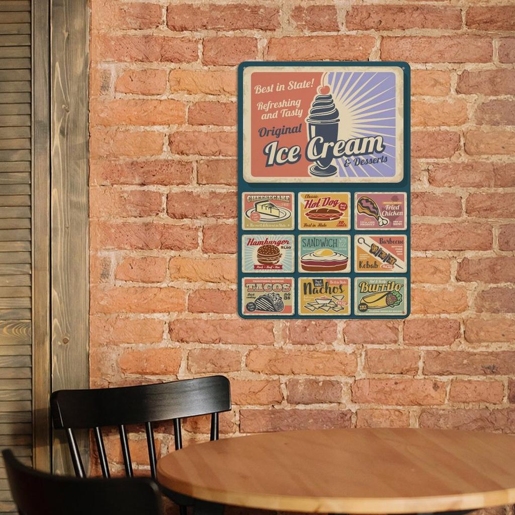 1 Pièce Plaque Murale Métallique Verticale 2030cm / 3040cm Décor Rétro Vintage Pour Maison Café Bar Garage Salon