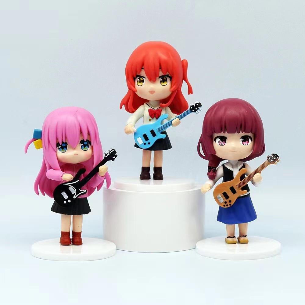 Bocchi 6pcs The Rock Doll Toy Model Decoration Caricature Cartoon Material Pvc