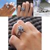 Stunning Geometry-inspired Silver Plated Blue Sapphire And Topaz Wedding Ring Set