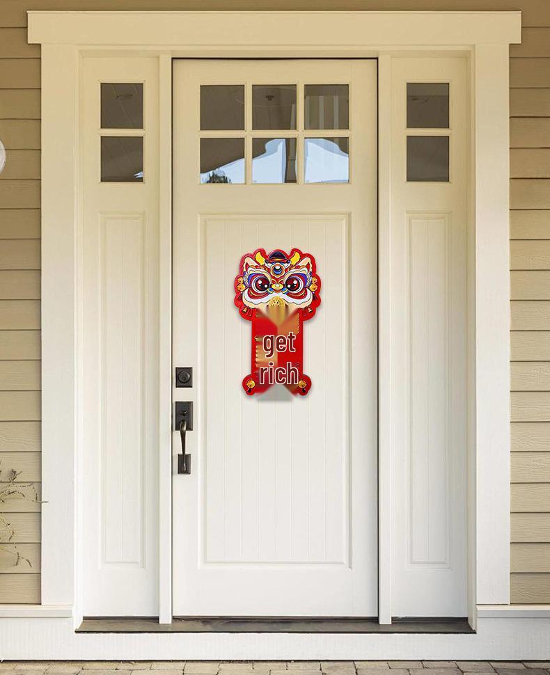 Magnetic Lion Dance Doorbell Decoration for Fortune and Celebration