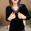 Autumn 2025 Velvet Slimming Blouse – Fashionable, Versatile, and Elegant Top
