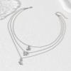 European & American Star Moon Zircon Pendant Necklace: Women's Three-Layer Clavicle Chain with Large Main Stone & Simple Design
