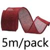 (5 meters/pack) 40mm color linen fabric iron wire edge ribbon gift box packaging ribbon festival decoration handmade DIY