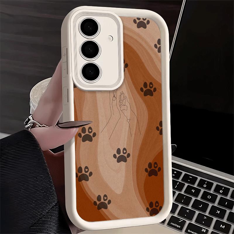 Phone Case for Samsung Galaxy S26 S25 Ultra S24 FE Dog Footprint Paw Cute Pattern Shell S23 Plus S22 + S21 S20 5G Soft Silicone