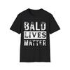 Bald-Lives-Matter Bold-Distressed Typography Pun Graphic Unisex Soft T-Shirt Casual Top Gift for Bald Guys Workplace Friends Birthday Party Daily