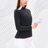 Fila Color Block Slim Fit Golf Sports Fashion Casual Knit Crew Neck Long Sleeve T-Shirt Women Tops Deep-Black A11W235205F-BK