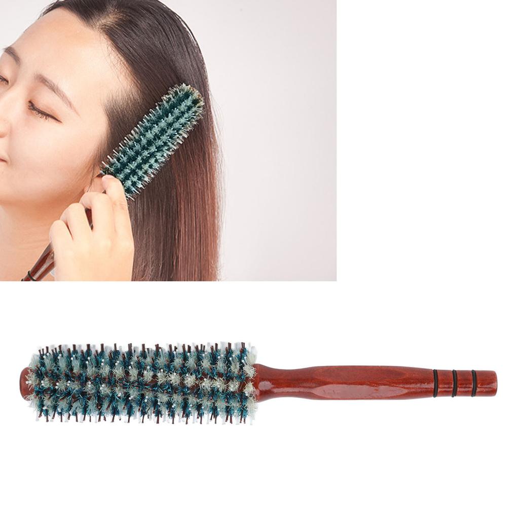 Runde Styling Haarbürste Antistatisch Hochtemperaturbeständig Weiche Wildschweinborsten Rundbürste für Salon Zuhause 18s Groß