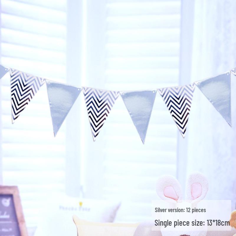 Online Celebrity Hot Stamping Triangle Flag Banner for Party Decoration