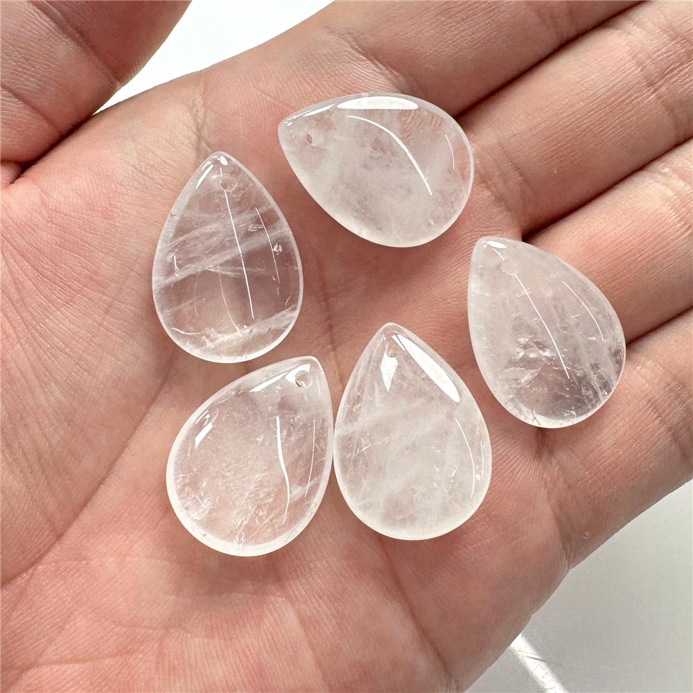18X25MM Smooth Natural Clear Quartz Water Drop (as the picture,1pc)