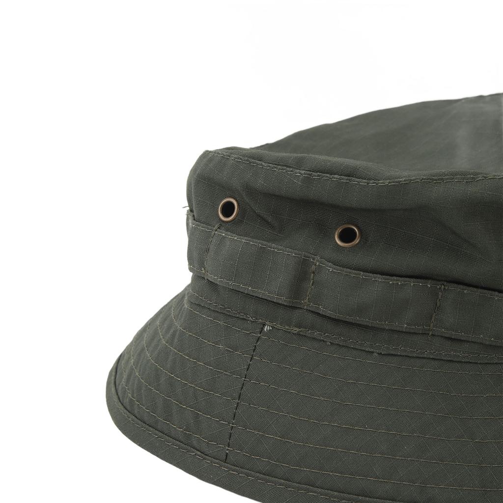 Boonie Hat with Adjustable Buckle Short Brim Waterproof Oxford Fabric Bucket Hat for Fishing Trips Jungle Army Green