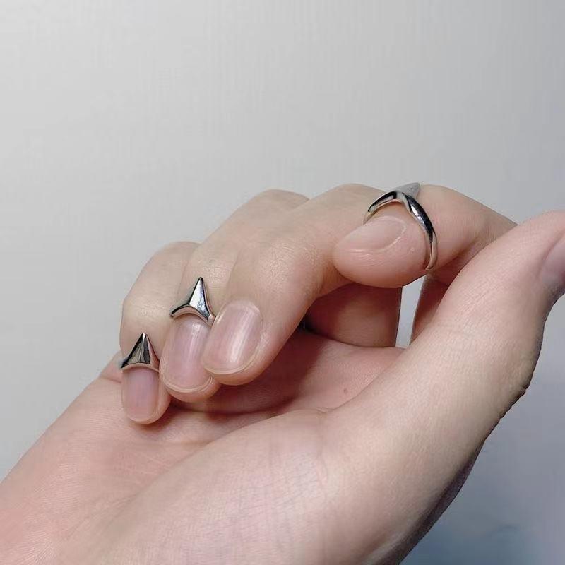4 pièces Bague Métallique à Queue Affûtée Personnalité Simple Cool Ouverture Bague Mode pour Hommes Femmes Bijoux de Fête