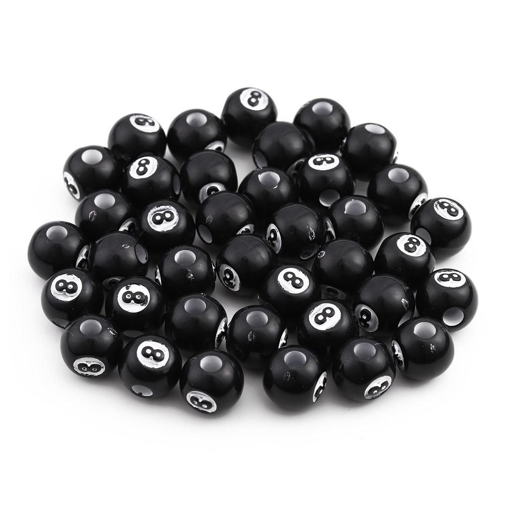 10/50Pcs Colorful Billiards Shape Round Beads Loose Spacer Acrylic Beads For DIY Bracelet Keychain Jewelry Making Accessories