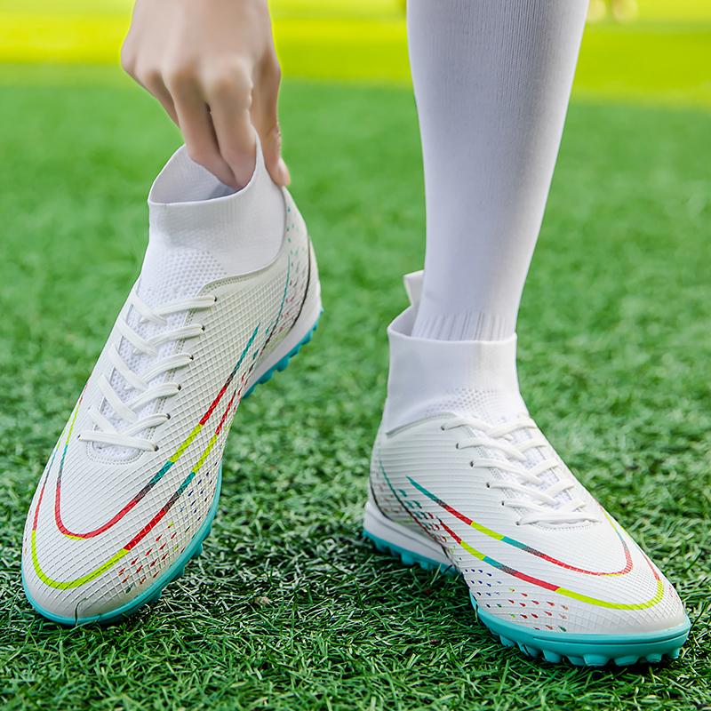 Professional Soccer Shoes  Teenagers Durable Looking HighTops Training Shoes Adult Outdoors Non Slip Football Shoes