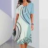 שמלות נשים הדפסה גרפית עקומות גיאומטריות חדשות שמלות אלגנטיות שמלות קיץ בגדי אופנה לנשים במידות גדולות