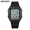 Sanda 6307 Quadratische Analoge Wasserdichte Leuchtende Countdown-Uhr
