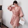Sommer neue sexy Nachthemd rosa Leopardenmuster Nachthemd dünne Pyjamas Eis Seide Damen Loungewear kann draußen getragen werden
