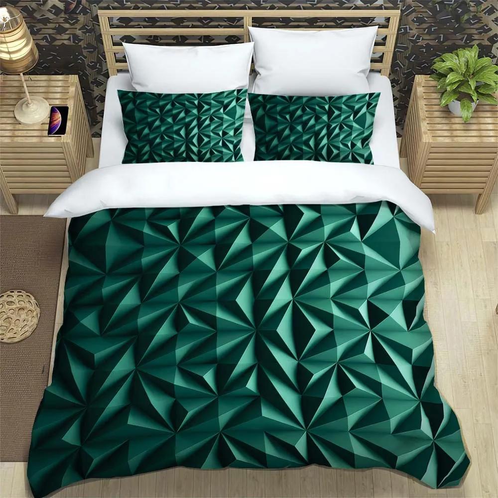3D moderní abstraktní geometrické minimalistické tištěné povlečení s manželskou postelí velikosti Queen Povlečení na míru Sada povlečení velikosti King Měkké a pohodlné