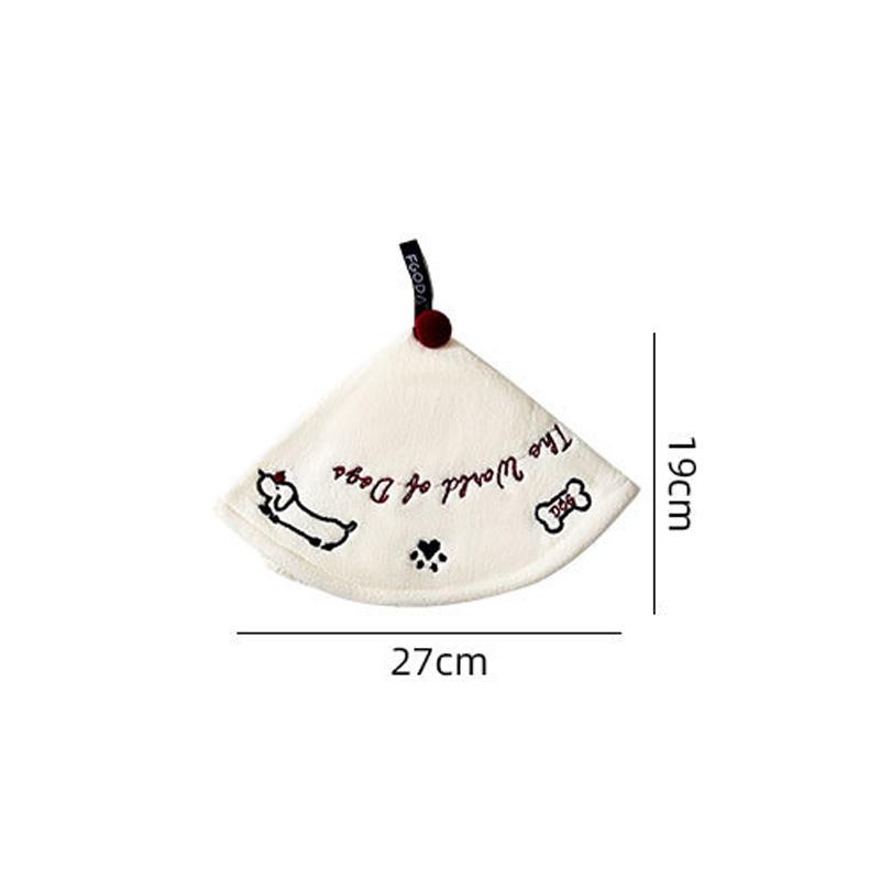 1pc Cute Cartoon Hand Towel Kitchen Wall Hanging Towel Thickened Absorbent Velvet Soft Clean Towel Bathroom Towel