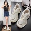 Sneakers 22 new shoes breathable mesh autumn and winter velvet thick-soled heightening casual dad shoes