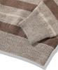 TRILLION Washable Hairy Striped Button Cardigan Knit_Beige