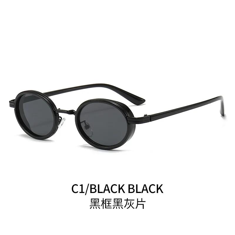 

Metal Oval Men Sunglasses Fashion Brand Designer Clear Gradient Lens Eyewear Women Luxury Sun Glasses Shades Uv400