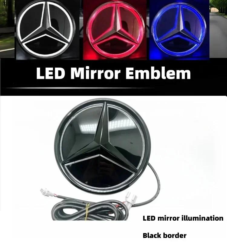 Adesivo per Auto Per Mercedes Benz Auto Griglia Anteriore Logo Luce Specchio Faccia Emblema Badge LED Luce Decorativa Luminosa Per Mercedes Ben