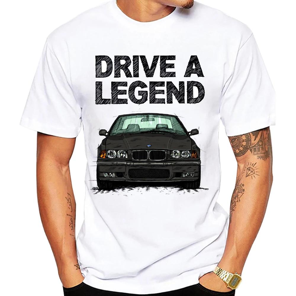 Drive A Legend E36 M3 Compact 90's T-Shirt Summer Men Short Sleeve Harajuku BM Car Design Boy Casual Tops Hip Hop White Tees