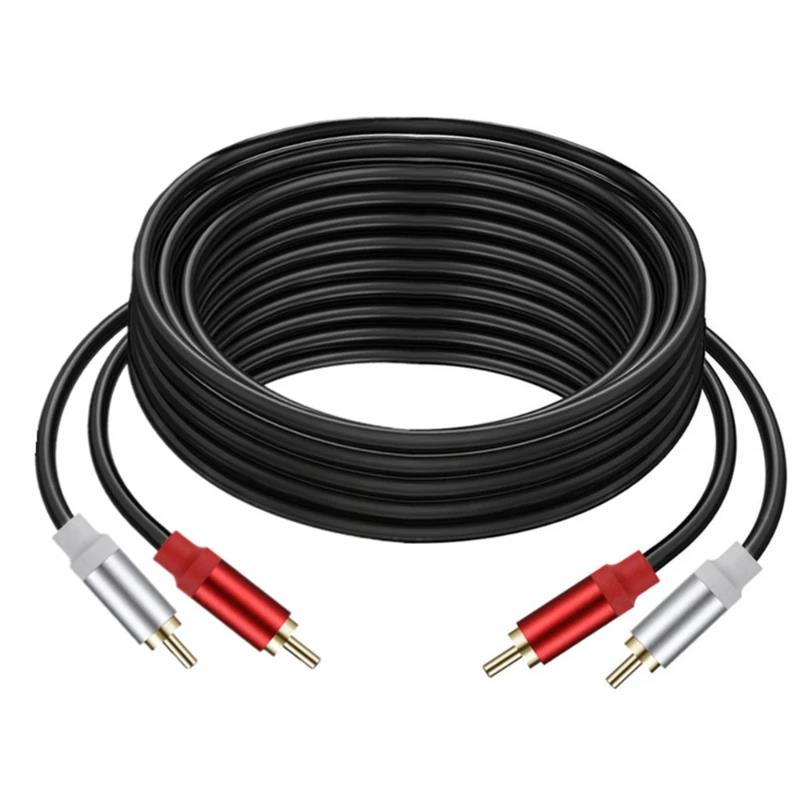Metal Shell Gold Plated Double RCA Male To 2 Two RCA Male Female Audio Video Cable Line Twin RCA Male Video Audio Cord Wire LineGood Product