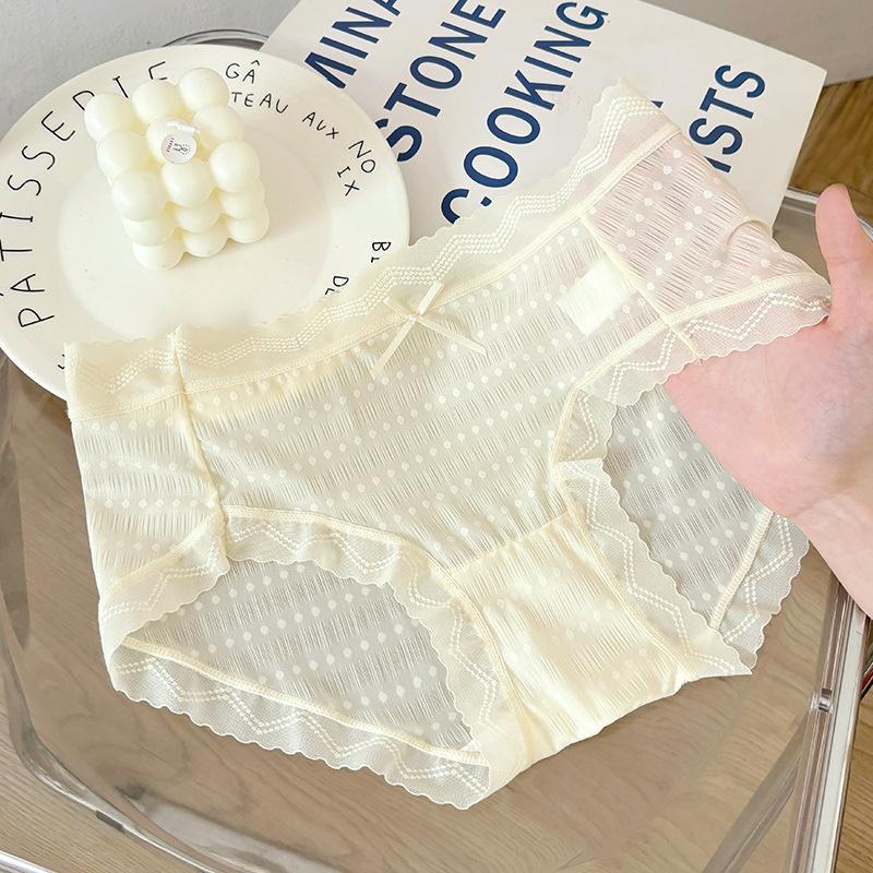 

Женское нижнее белье из дышащего чистого хлопка со средней талией и треугольными чашечками из ледяного шелка с обхватом бедер L